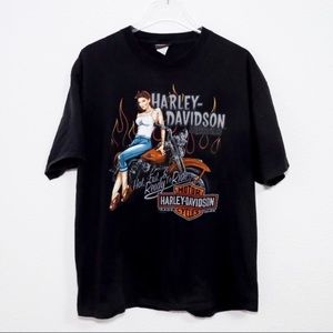Vintage Harley Davidson Tee ft. a pinUp girl 🏍